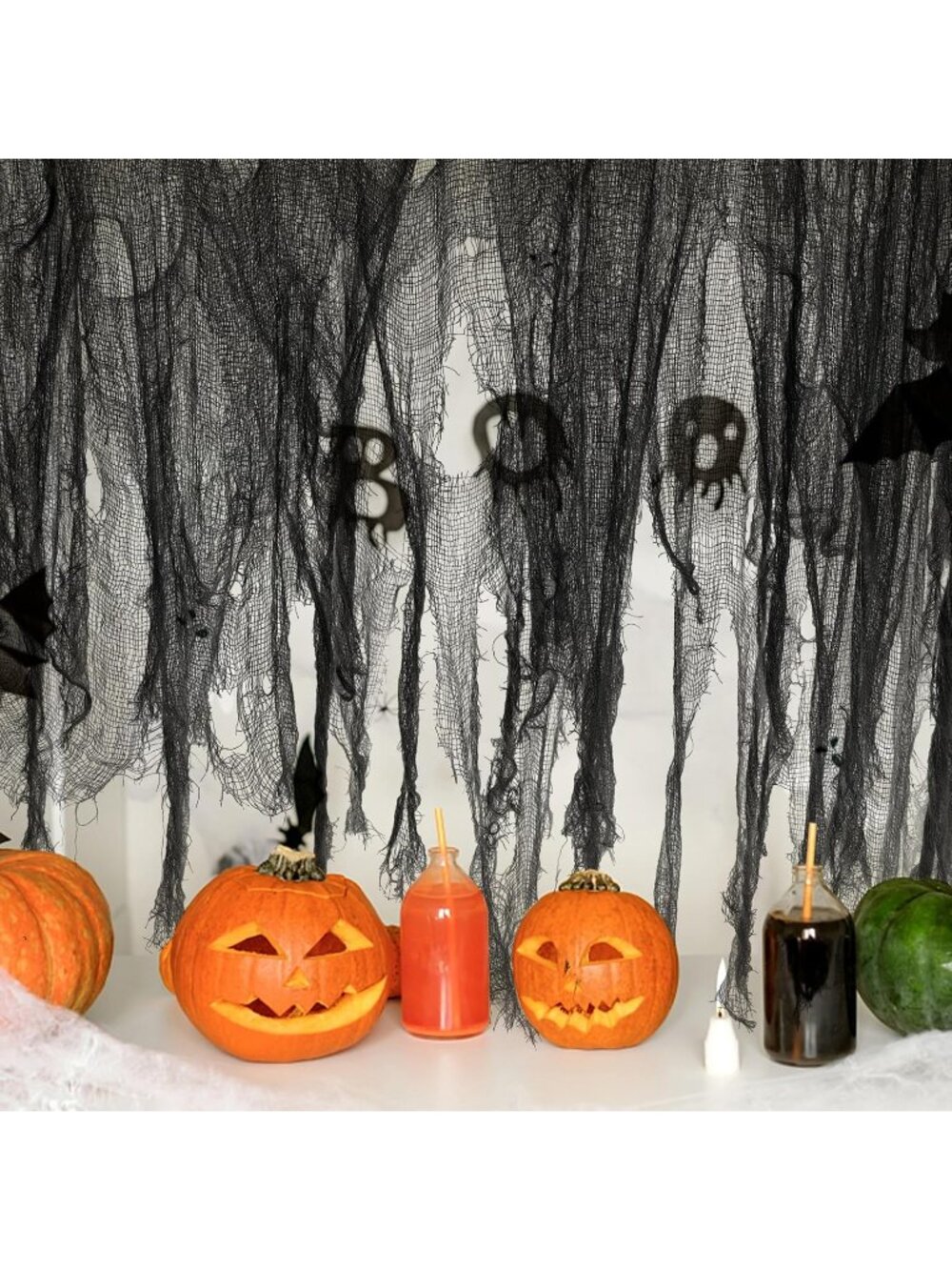 200" x 59" Halloween Black Spooky Cloth Creepy Spooky Halloween Decorations